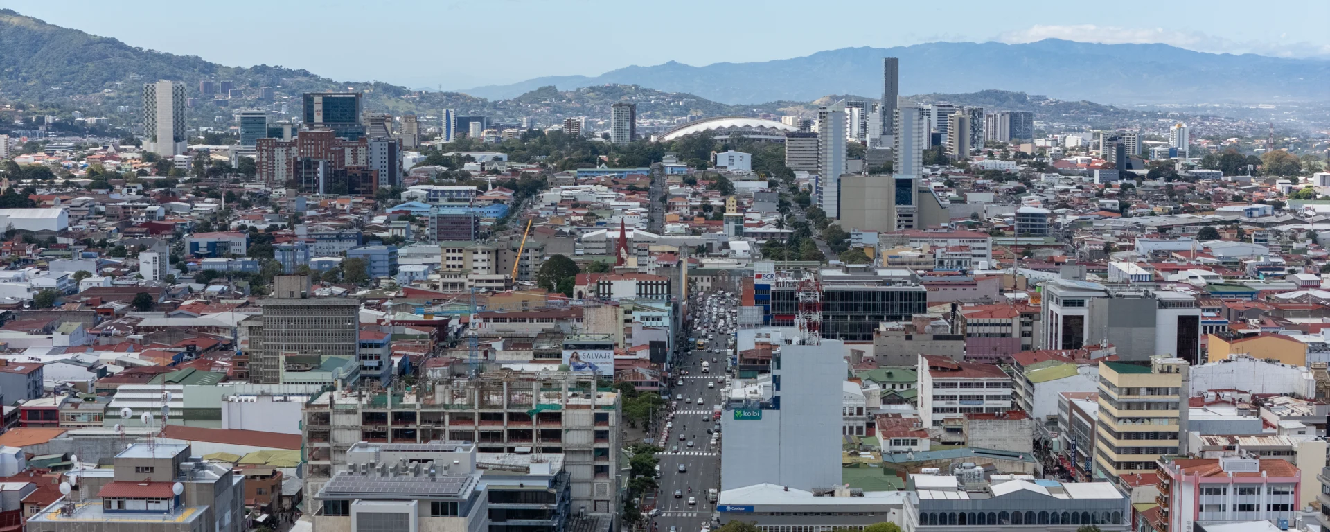 San José and Costa Rica’s Central Valley, framed by mountains