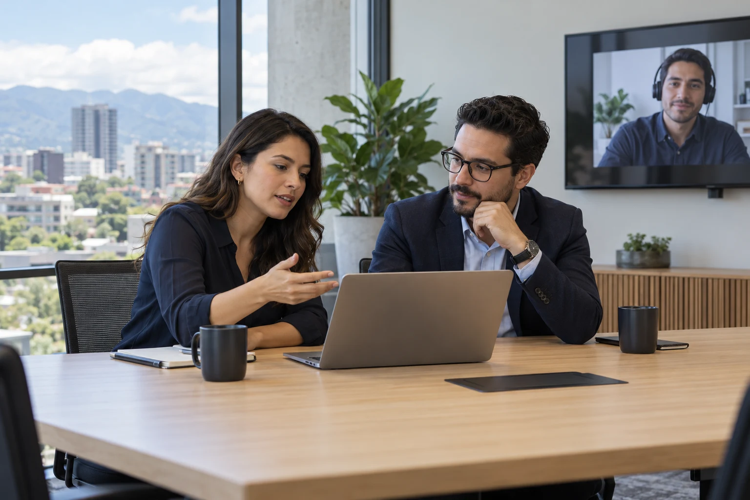 Technology professionals collaborating in a contemporary office